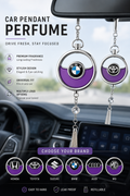 Car pendant perfume diffuser hanging in car with brand logo choices